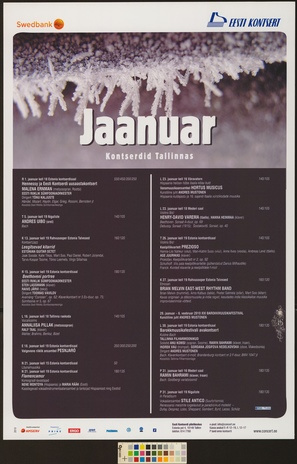 Jaanuar : kontserdid Tallinnas 