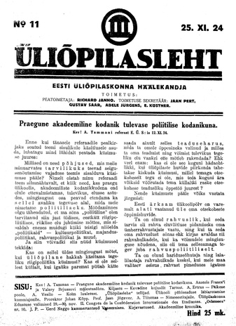 Üliõpilasleht ; 11 1924