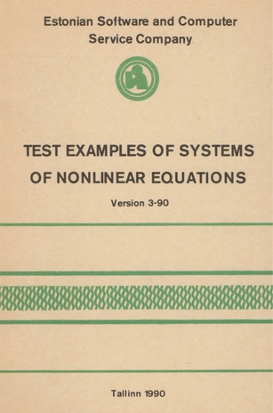 Test examples of systems of nonlinear equations : version 3-90 