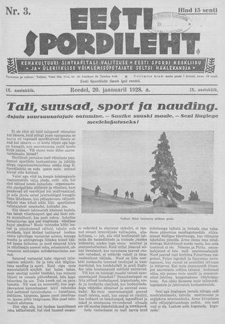 Eesti Spordileht ; 3 1928-01-20