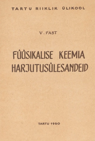 Füüsikalise keemia harjutusülesandeid