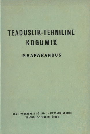 Maaparandus : teaduslik-tehniline kogumik