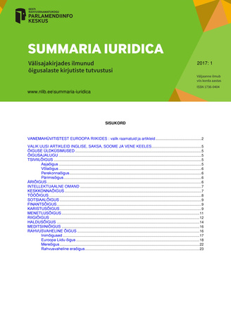 Summaria Iuridica ; 1 2017