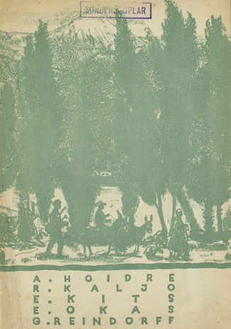 Eesti kunstnikud vennalikus Armeenias : A. Hoidre, R. Kaljo, E. Kits, E. Okas, G. Reindorff : matka etüüdide, maalide ja joonistuste näitus : 23. XI-8. XII 1946 Kunstihoones, Tallinnas 