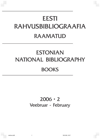 Eesti Rahvusbibliograafia. Raamatud ; 2 2006-02