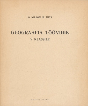 Geograafia töövihik V klassile