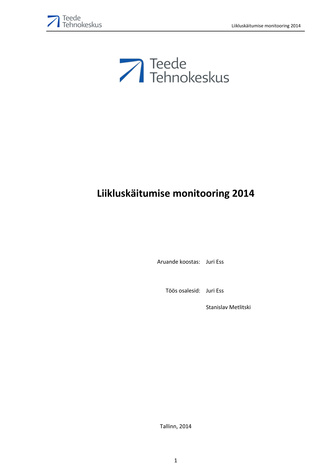 Liikluskäitumise monitooring 2014 