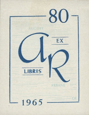 Ex libris August Rebane 80 