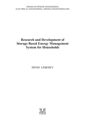 Research and development of storage based energy management system for households 