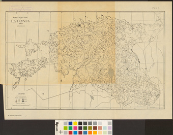 Population map of Estonia 1922