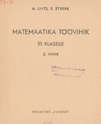 Matemaatika töövihik III klassile. 2. vihik