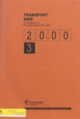 Transport. Side : kvartalibülletään = Transport. Communications : quarterly bulletin ; 3 2000-12
