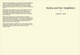 Korea and her neighbors 