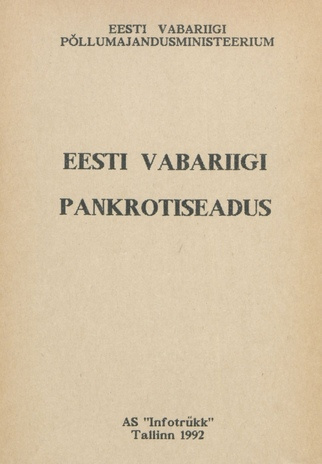 Eesti Vabariigi pankrotiseadus 