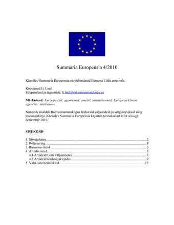 Summaria Europensia : [referaatväljaanne] ; 4 2010