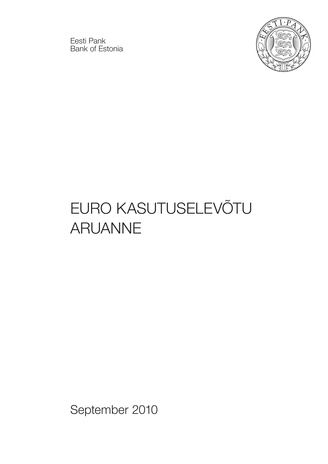 Euro kasutuselevõtu aruanne ; 2010-09