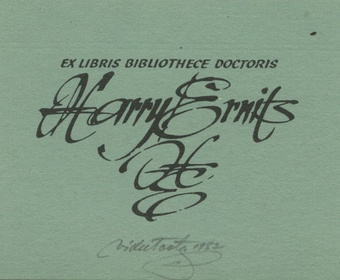 Ex libris bibliothece doctoris Harry Ernits 