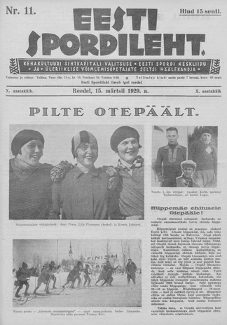 Eesti Spordileht ; 11 1929-03-15