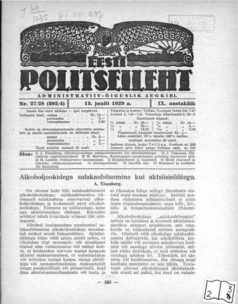 Eesti Politseileht ; 27-28 1929