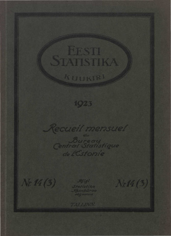 Eesti Statistika : kuukiri ; 14 (3) 1923